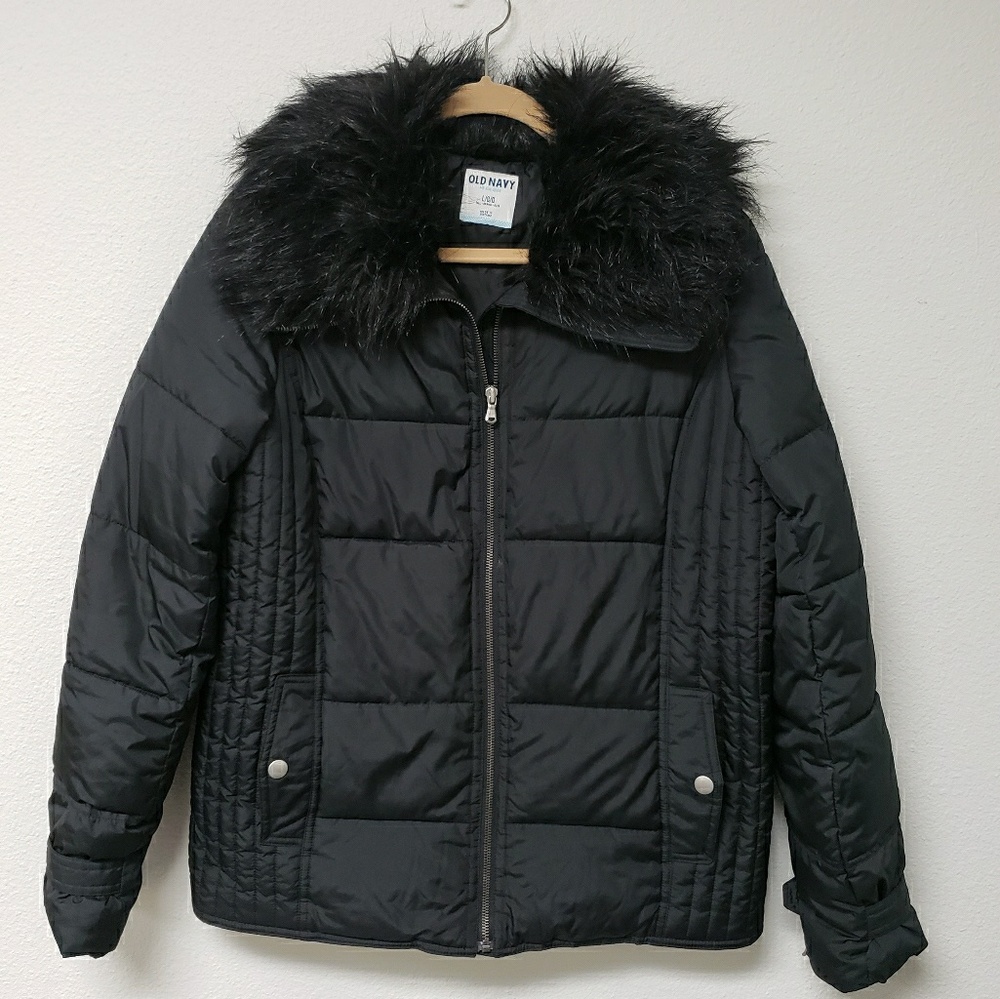 old navy winter jacket faux fur